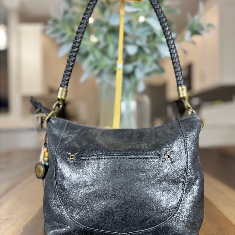 The Sak Indigo Black Genuine Leather Shoulder  Bag Hobo Purse